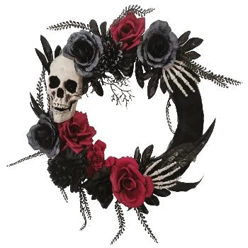 Corona de 18° con calavera y manos - Rosas