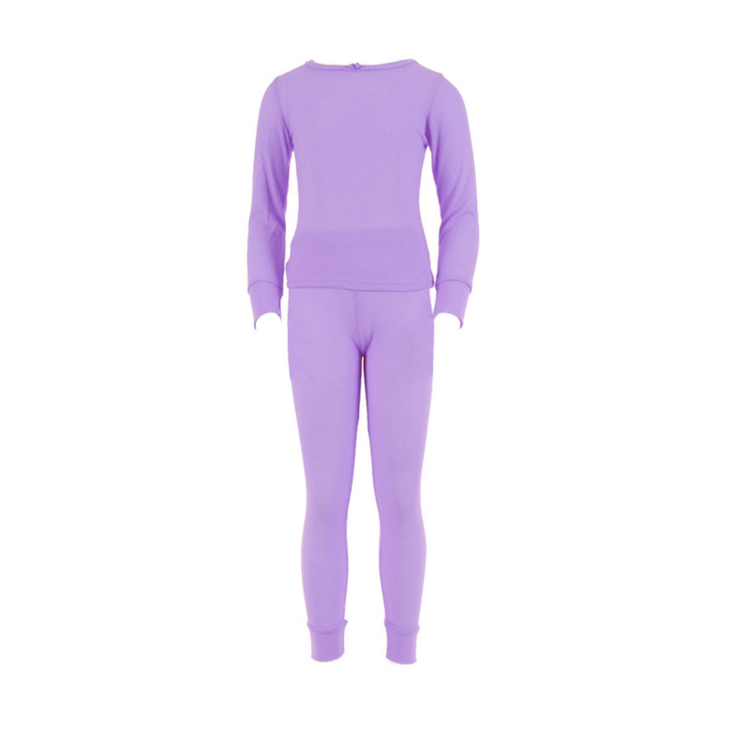 Conjunto térmico de 2 piezas para niña, lila claro