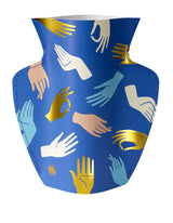 Jarrón de papel Hamsa azul