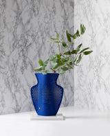 Jarrón de papel azul helio