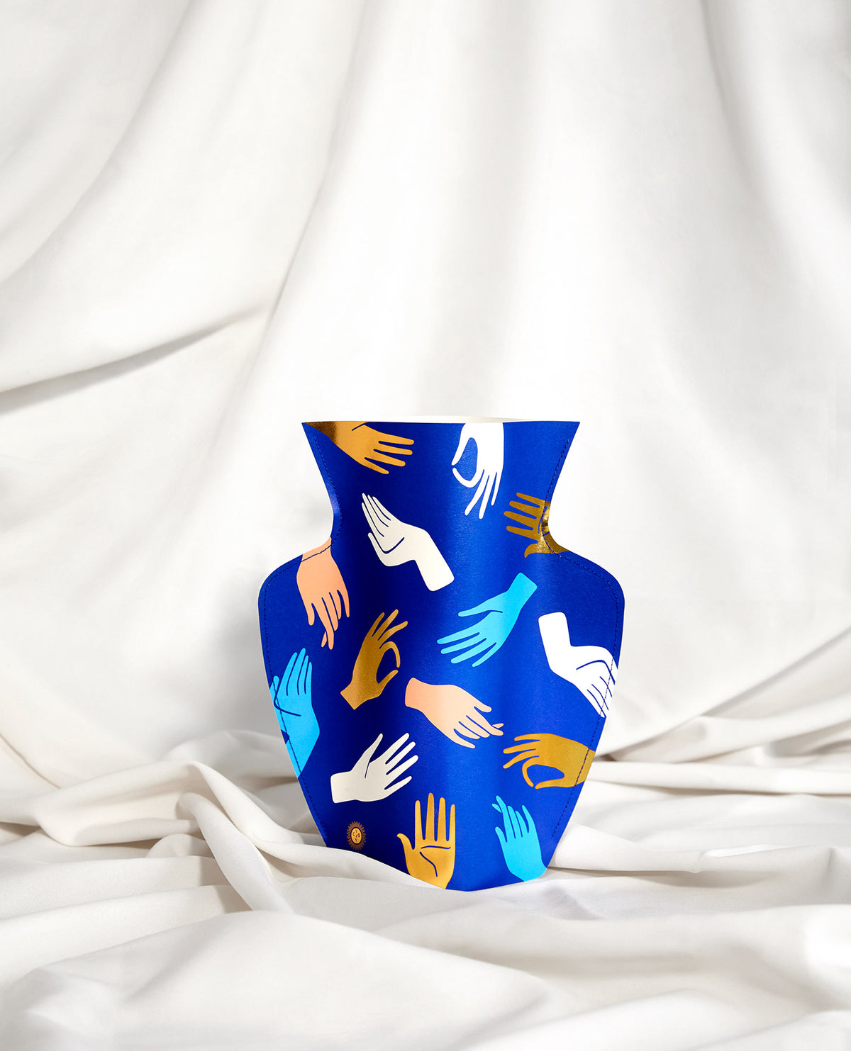 Jarrón de papel Hamsa azul