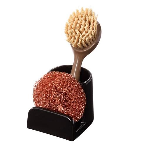 Soporte de esponja/cepillo de cocina ecológico negro mate