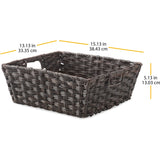 Cesta para estantes de ratán partida, lavado gris