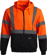 Sudadera con capucha de seguridad Clase 3 naranja neón