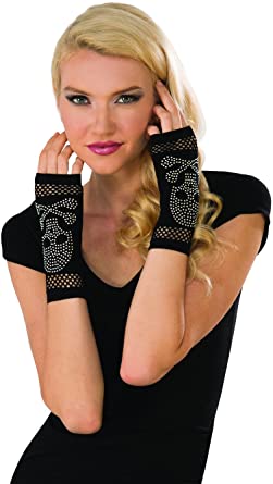 GUANTES SIN DEDOS CON CALAVERA DE PEDRERÍA