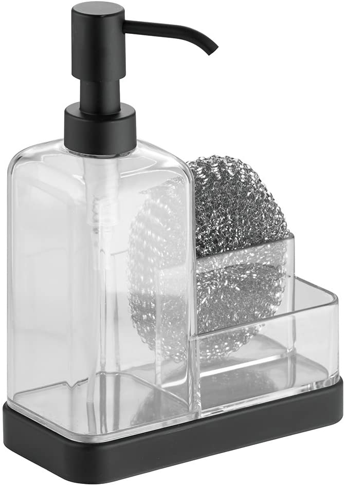 Forma 2 Soap & Sponge Caddy Matte Black/ Clear
