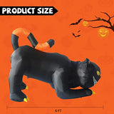 Gato Negro Hinchable de 6 pies con Colmillos