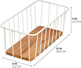 Wire & Paulownia Wood Pantry Bin Coconut/Natural