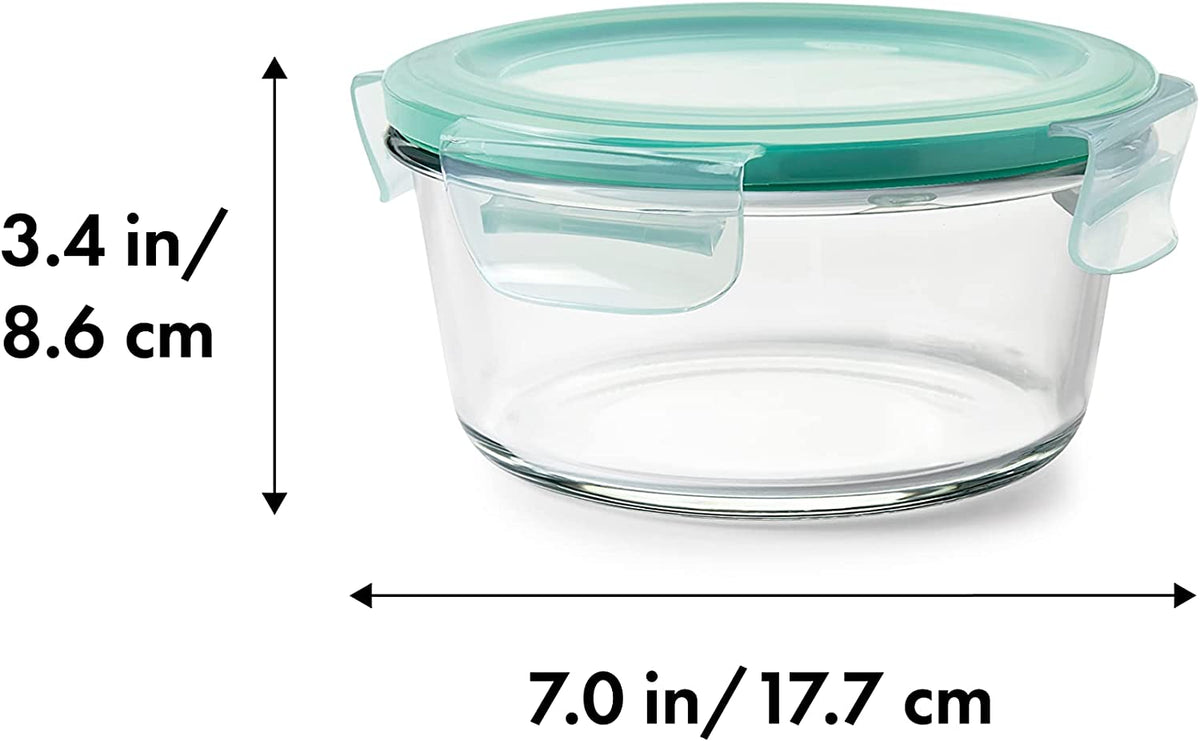 OXO GG CONTENEDOR REDONDO DE CRISTAL DE CIERRE INTELIGENTE DE 4 TAZAS