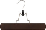 Percha para falda-pantalón de lujo con pinza, juego de 4, color café