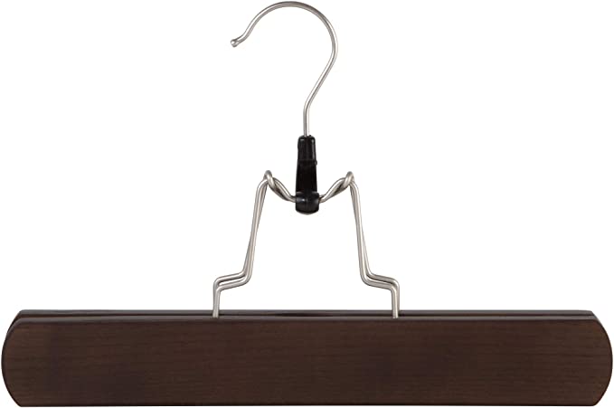 Percha para falda-pantalón de lujo con pinza, juego de 4, color café