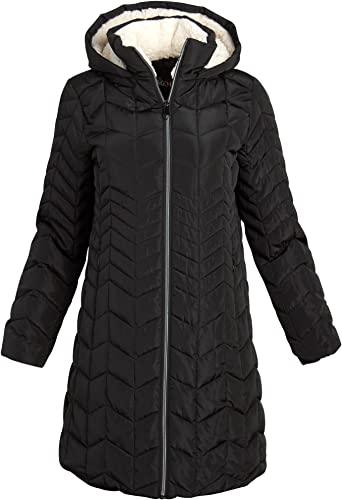 Chaqueta Acolchada de Peso Medio Color Negro
