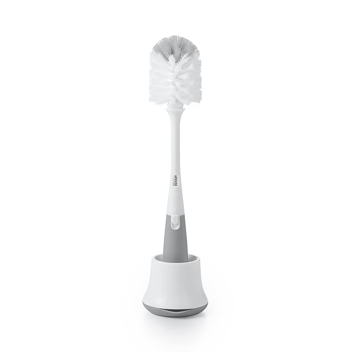 Cepillo limpia biberones OXO Tot con limpiador de tetinas y soporte gris