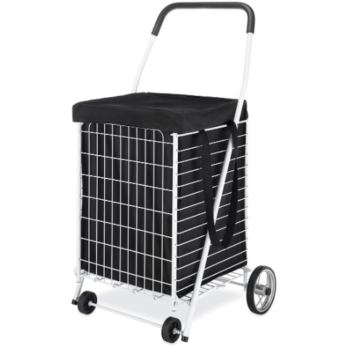 Revestimiento negro para carrito utilitario con ruedas