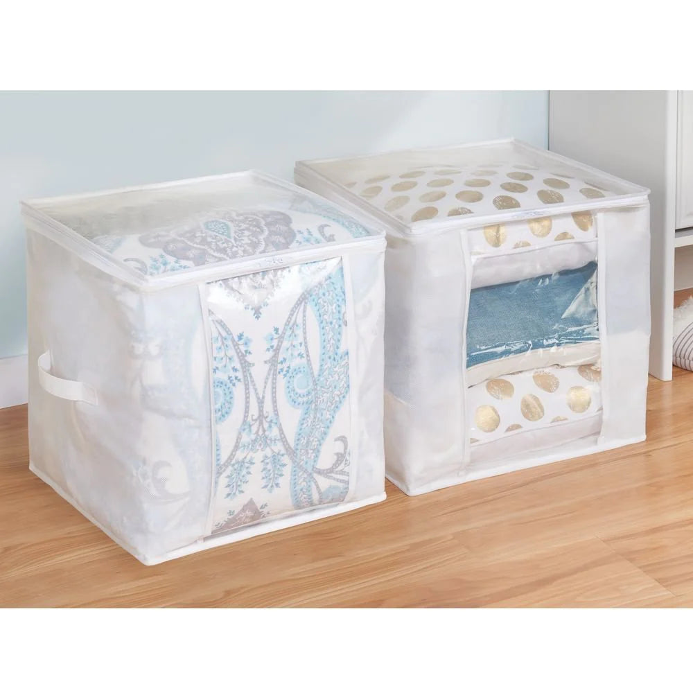 Storage Zipper Cube White/Clear Set 2