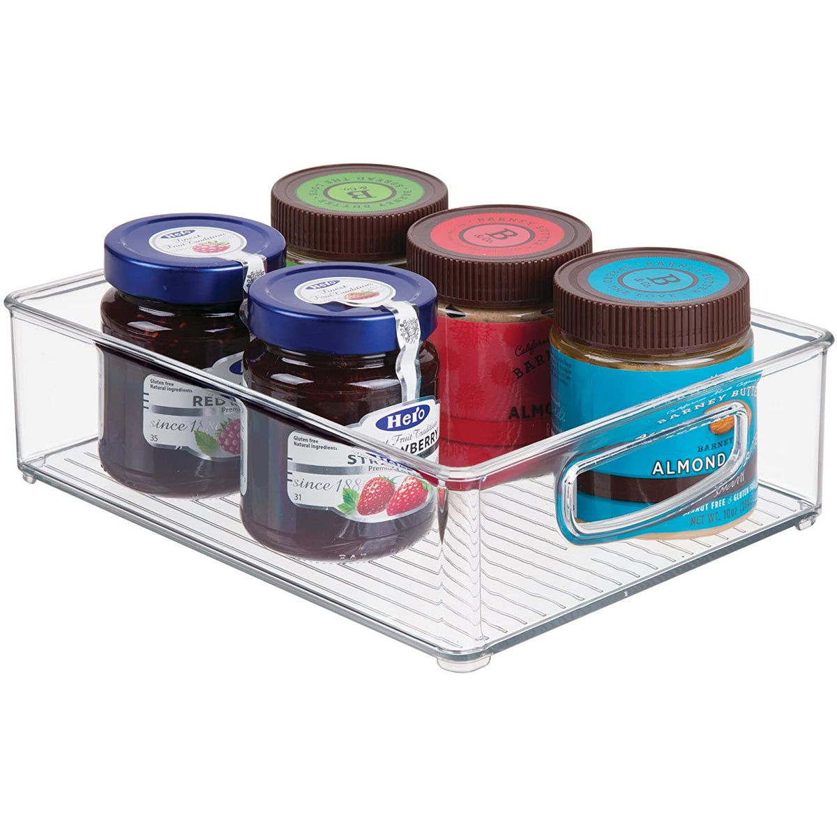 Recipiente con asas transparentes de 20x25x7.5 cm
