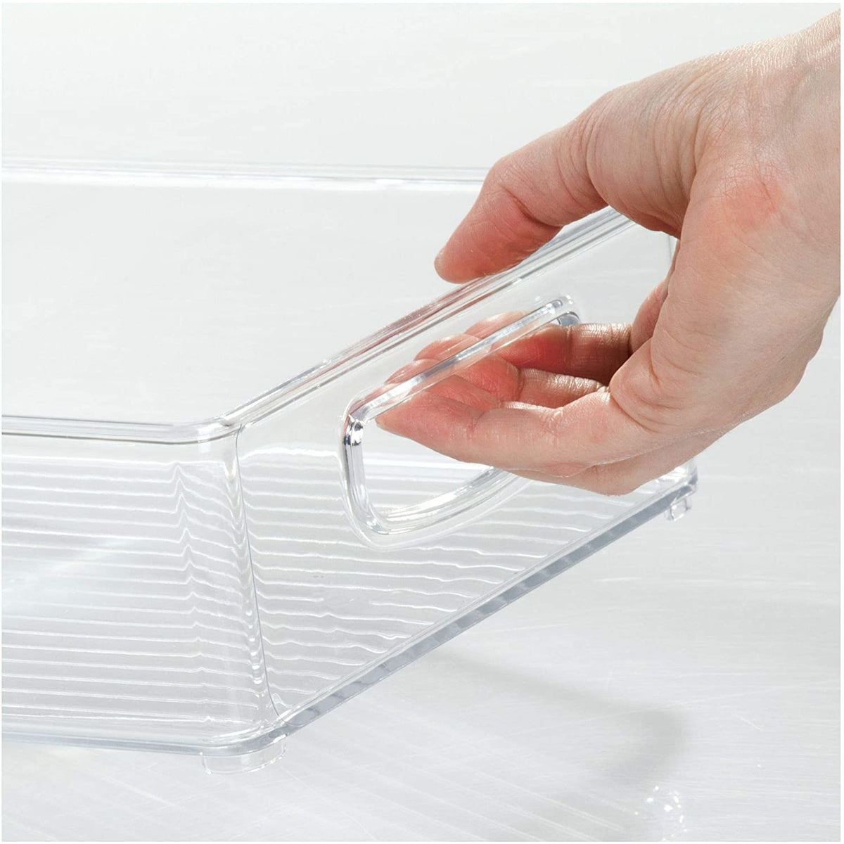 Recipiente con asas transparentes de 20x25x7.5 cm