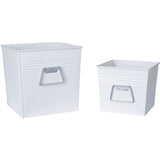 Cesto metálico decorativo juego de 2 piezas, blanco
