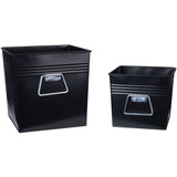 Cesto decorativo de metal, juego de 2 piezas, negro
