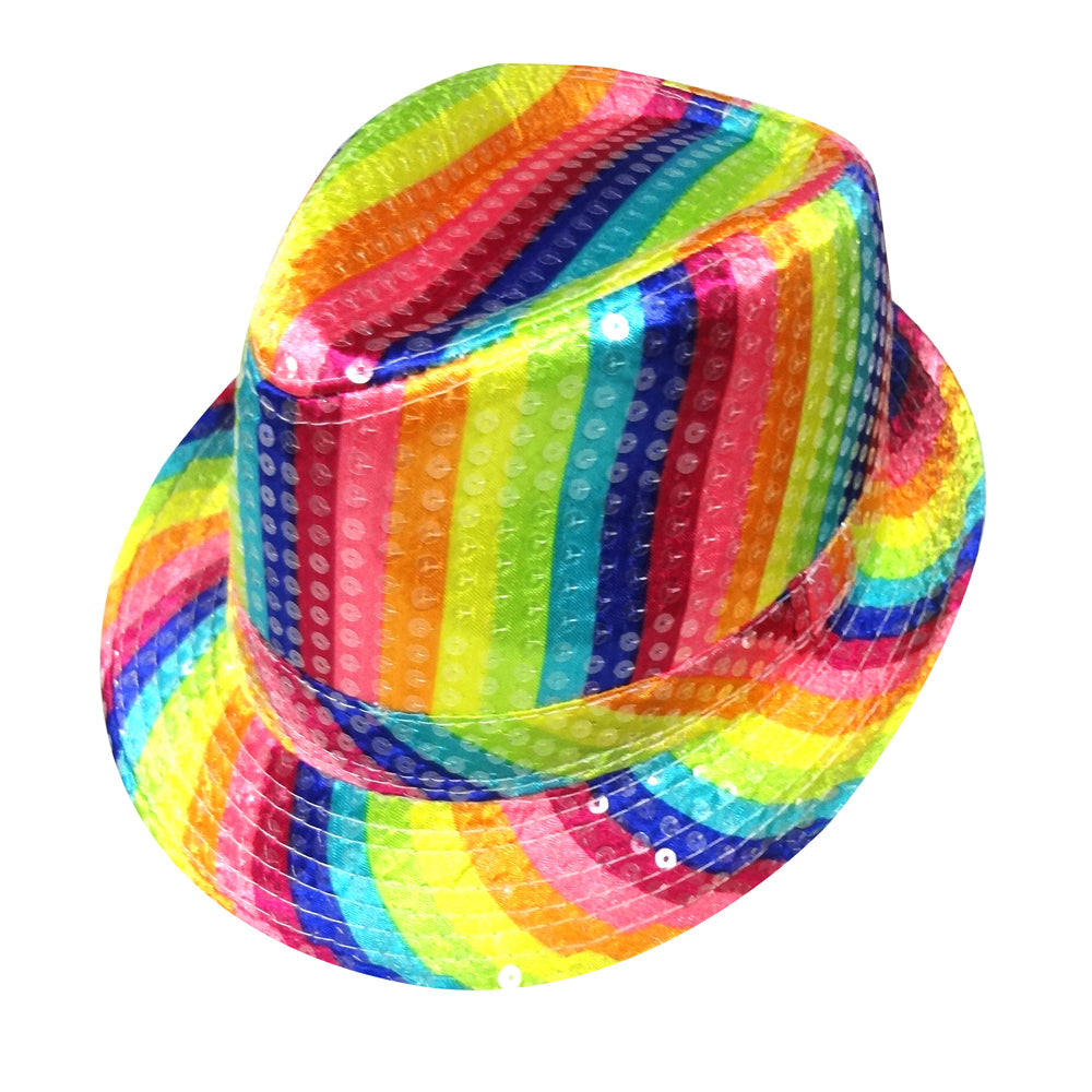 Gorro a rayas de arcoíris