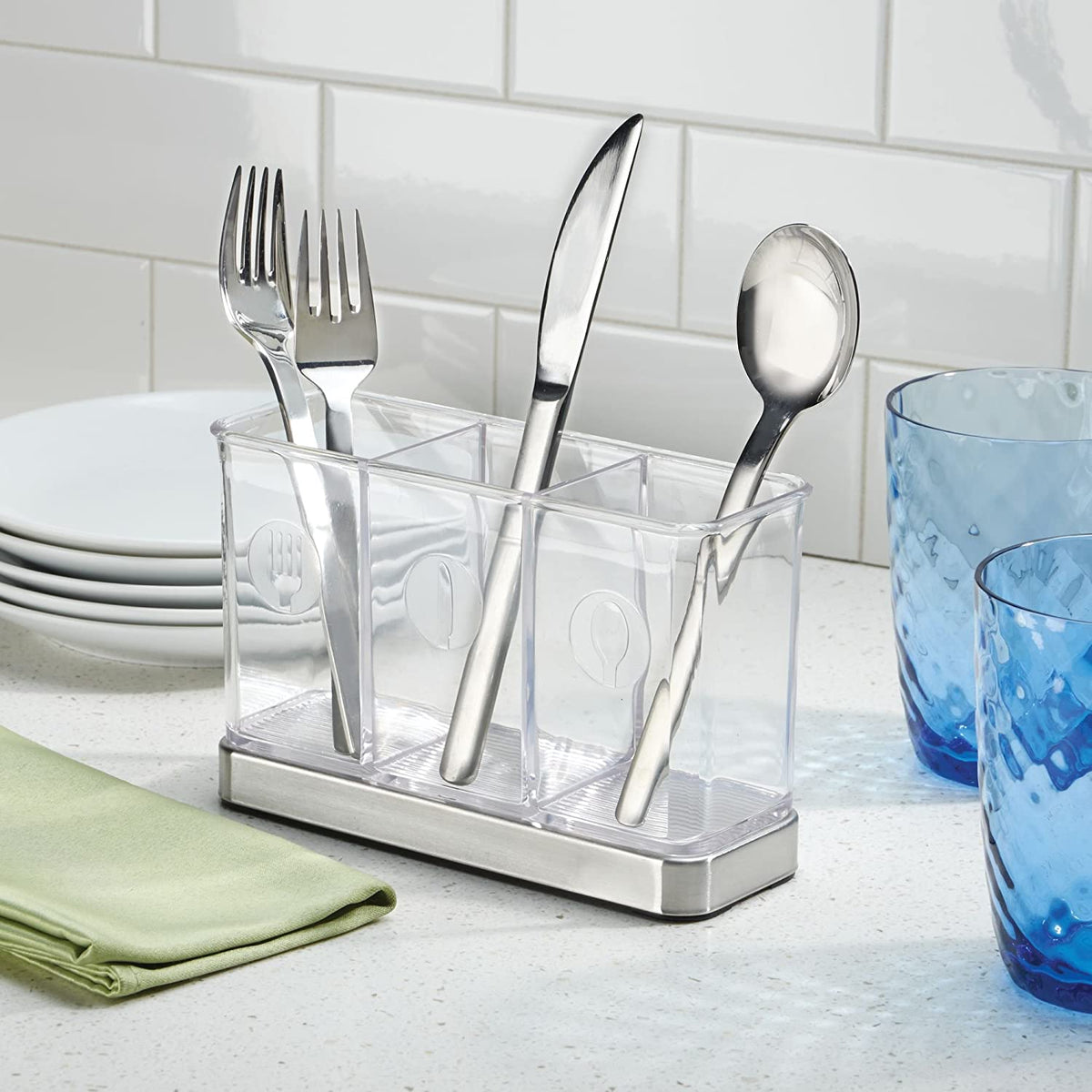Forma 2 Flatware Organizer Brushed SS/Clear