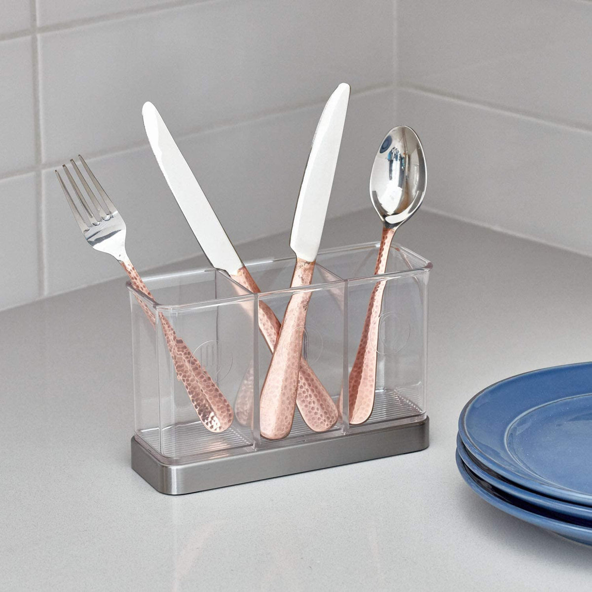 Forma 2 Flatware Organizer Brushed SS/Clear