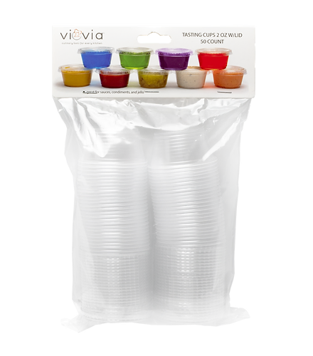 Vasos de degustación de 2 oz con tapa - Paquete de 50
