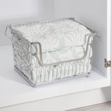 Cesto grande de baño apilable de 12.5" x 10.75" x 8.75"
