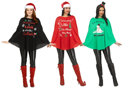 PONCHO DE NAVIDAD PARA ADULTO