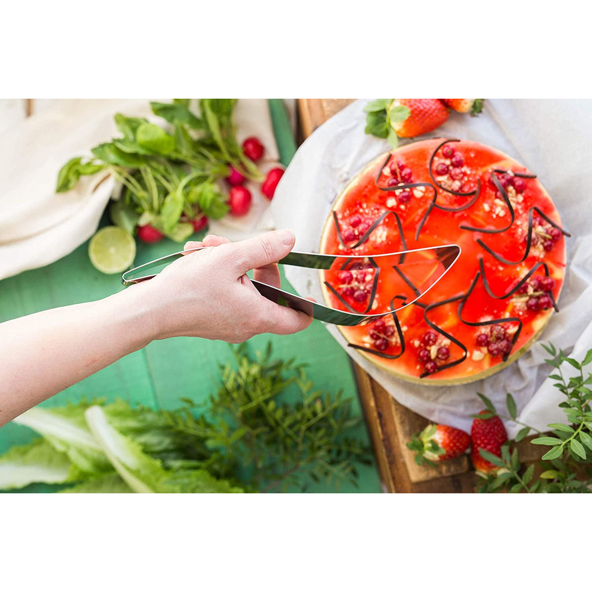 Servidor de tartas de acero inoxidable