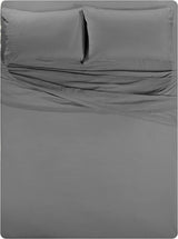 Juego de sábanas lisas PH, gris, matrimonial