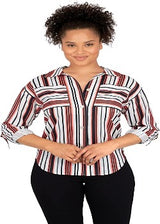 Blusa Coral/Blanco/Negro - Ruby Rd