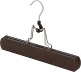 Percha para falda-pantalón de lujo con pinza, juego de 4, color café