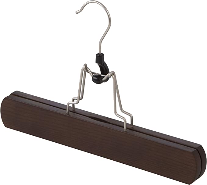Percha para falda-pantalón de lujo con pinza, juego de 4, color café