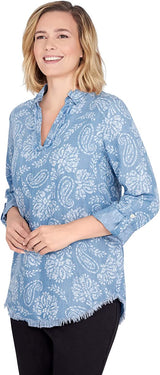 Blusa de cambray azul multicolor - Ruby Rd
