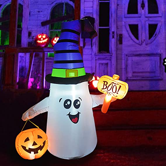 Fantasma Inflable de Halloween de 1,5 m con calabaza