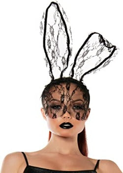 MASCARILLA DE ENCAJE CON OREJAS DE CONEJO