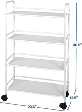 4 Tier Rolling Cart  White