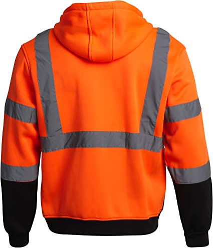 Sudadera con capucha de seguridad Clase 3 naranja neón