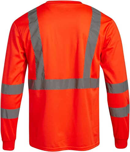 Clase 3 - Camiseta de seguridad de manga larga naranja