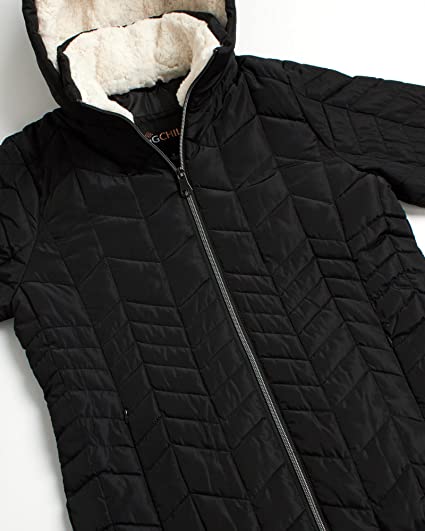 Chaqueta Acolchada de Peso Medio Color Negro