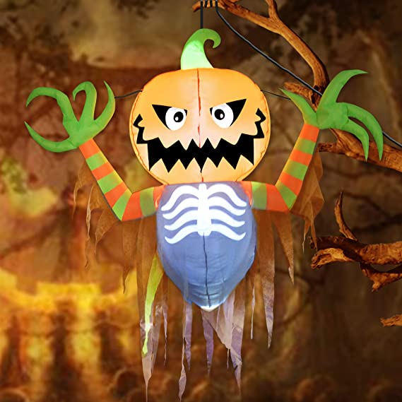 Calabaza Voladora Hinchable de Halloween de 1,68 m de Alto