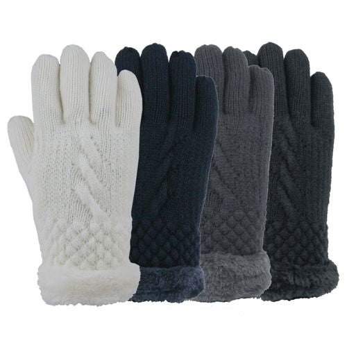 Guante de Punto Forrado de Piel Sintética en 7 Colores