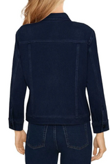 Chaqueta clásica de mezclilla con cuello en punta y manga larga índigo