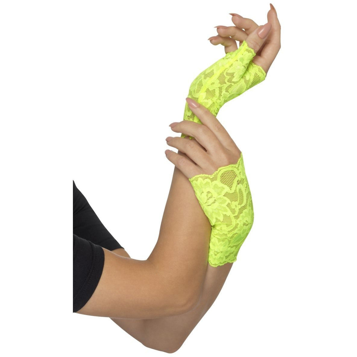 GUANTES SIN DEDOS DE ENCAJE VERDES