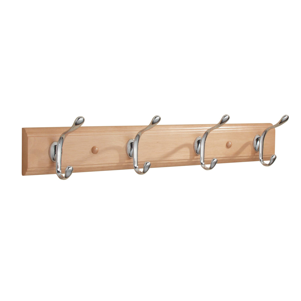 Estante de pared de madera de París con 4 ganchos Beige/Natural/Arena
