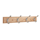 Estante de pared de madera de París con 4 ganchos Beige/Natural/Arena