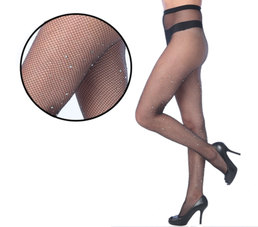 Medias de rejilla para mujer con tachuelas
