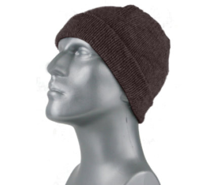 GORRO DE LANA JASPEADA CON VUELTA - MARRÓN