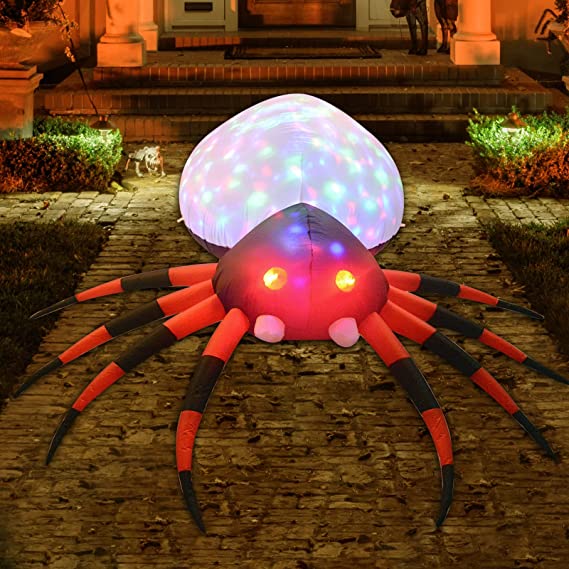Araña inflable de patas rojas de 1,2 metros